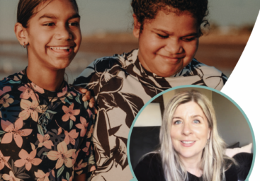 two kids smiling and karen young in how parents and carers can strengthen children and teens against anxiety
